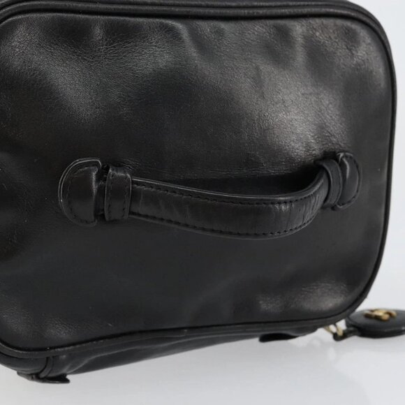 CHANEL Matelasse Vanity Pouch Lamb Skin Black Gold CC Auth - Picture 5 of 16